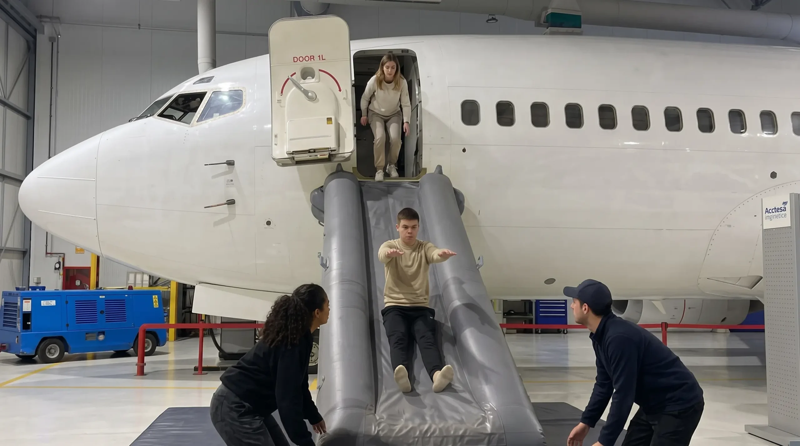 Práctica de emergencia y evacuación en mock-up